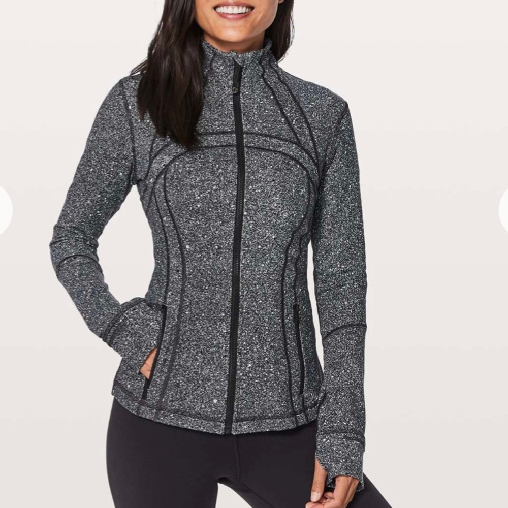 Lululemon Define Jacket Black White Zip Up Yoga Run Size 4